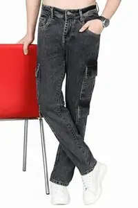 London Hills Men's Cotton Blend Relaxed Fit Cargo Pants with Multi Utility Pockets | Straight Fit Casual Trousers for Men | Outdoor & Streetwear Bottom Wear