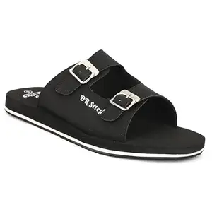 DR STTEP Men's Black Synthetic OrthoPedic Eva Insole Walking Slip-on Slippers_07_Pack of 4