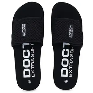 DOCTOR EXTRA SOFT Women's Orthopaedic and Diabetic Adjustable Strap Comfort Fitting Dr Flipflops and House Slippers for Women€™s and Girl€™s Slides OR-D-17-WOMEN-CUP-BLACK-9UK