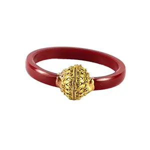 MAYA FASHION Red Plain Acrylic-Brass Bangle With Very Extra Large Size Elegant Extra Large Size Bangle | Perfect Fit for Plus Size banglesTrendy and Comfortable Fit for woman and girls | (Sku-ban1381)