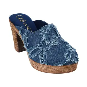 Catwalk Women Stylised Chunky Heels Slip-On 10468 (Blue-6)