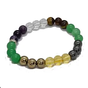 Crystal Seven Chakra Energy Bracelet Bracelet made of Round mineral beads according to the chakras Universal Healing Bracelet