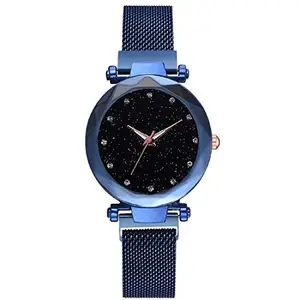 Varni Retail Megnetic Black Watch for Girls and Women (Blue)