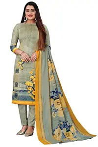 Rajnandini Women's Grey Cotton Printed Unstitched Salwar Suit Material (JOPLVSM5123)