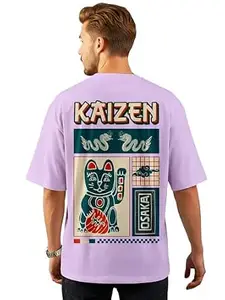 ENCIGER Men Oversized Cotton T-Shirt | Drop Shoulder Graphic Printed Loose Fit Casual Streetwear Tee for Men