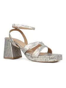 Inc.5 Womens Golden Party Wear Open toe Block Heel Sandals