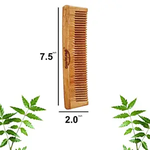 GrowMyHair Neem Wood Comb Anti-Bacterial Anti Dandruff Comb for All Hair Types, Promotes Hair Regrowth, Reduce Hair Fall (Wide Tooth)