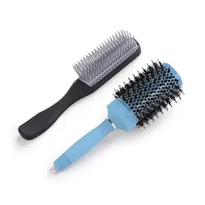 Homestic Hair Brush | Bristles Brush | Hair Brush with Paddle | Sharp Hair Brush for Woman | Suitable For All Hair Types | TGX525..-C19BLK | Ice Blue & Black