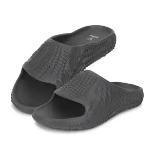 YOHO All-Terrain Sliders for Men | Cushioned Slippers| Lightweight | Waterproof | Monsoon Grey- UK 8