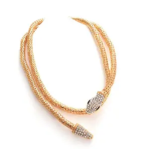 SOHI Gold Plated Designer Stone Necklace (SOHNCK9028)