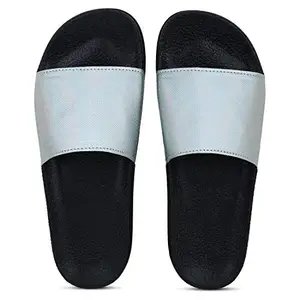 Women Silver Color Synthetic Material (Size-3) Casual Sliders