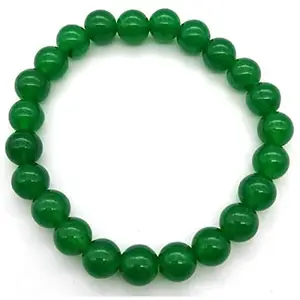 Aanya Gems Certified Green Jade Bracelet 8mm Beads Size Unisex Green Jade Bracelet for Men and Women with Lab Certificate
