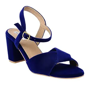 Feel it Blue Block Heels for Women's 2311-BLUE-38