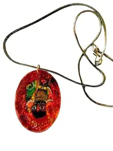 Unisex Khatu Shyam Resin Gold Plated Pendant/Locket with Chain for Men and Womens - Pack of 2 - PAN002
