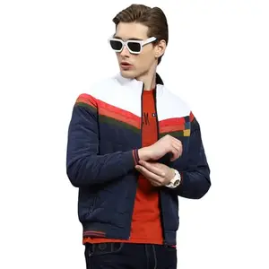 Monte Carlo Navy Solid Stand Collar Jacket