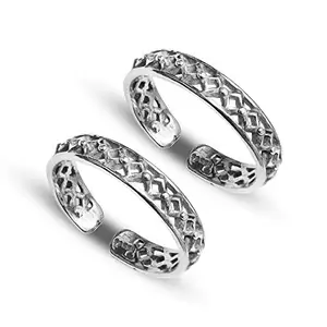 Amazon Brand - Anarva Women's Cut work Toe-Ring in 925 Sterling Silver BIS Hallmarked Antique Oxidized