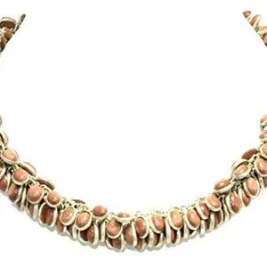 PH Artistic Handmade Designer Natural Sand stone bezel setting necklace 16.1 Inch