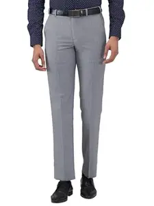 Park Avenue Men Regular Fit Stripe Pattern Poly Viscose Blend Flat Front Formal Trouser