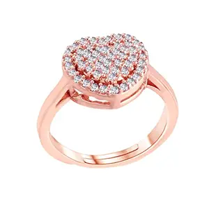 Amazon Brand - Anarva 18K Rose Gold Plated Elegant CZ American Diamond Adjustable Finger Ring For Women (FL178-93) (Style 5)
