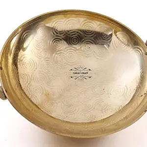 Yadav Craft Yadav Craft Brass Kadai Golden Pure Brass Kadhai (1200 ml, 38 x 38 x 18 Centimeters)