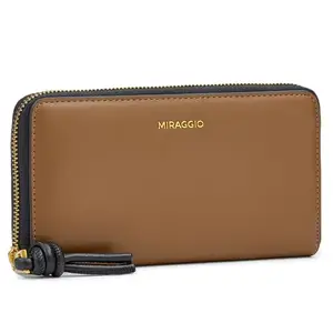 Miraggio Theo Zip Around Wallet for Woman | 3 Compartment Women Wallet | Gift Items for Women