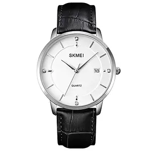 SKMEI Men's Watch Leather Classic Analog Quartz Watch Business Fashion Casual Week Date 3ATM Water Resistant Watch Gift for Lovers - 1801