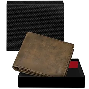 DUQUE Men's EleganceGent Made from Genuine Leather Luxury, Style, and Functionality Combined Wallet (JAC-WL25-Khahi)