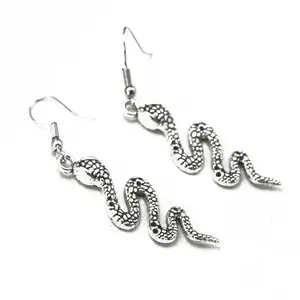RUVEE Stainless Steel Serpente De Illuminati Hoop Platinum Plated Earrings for Women & Girls