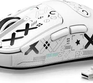 MANBASNAKE ATTACK SHARK X3 Lightweight Wireless Gaming Mouse, 49g Tri-Mode Bluetooth/2.4G/USB-C Wired Mouse, PAW3395 26K DPI Sensor, 200h Battery Life, Programmable Buttons, Griptape for PC/Laptop/Mac