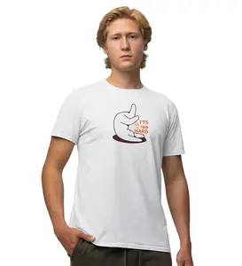 Aayansh CREATION It's Too Hard! White Round Neck Cotton Half Sleeved Men T-Shirt with Printed Graphics