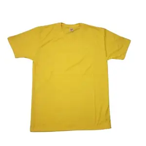 Men's Lycra Regular Fit T-Shir (Small_Yellow)