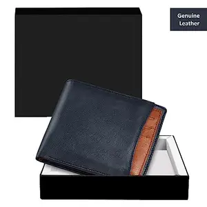DUQUE Men's EleganceGent Made from Genuine Leather Luxury, Style, and Functionality Combined Wallet (JAC-WL507-Blue)