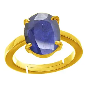 Anuj Sales Anuj Sales Certified Unheated Untreatet 6.25 Ratti 5.45 Carat A+ Quality Natural Blue Sapphire Neelam Gemstone Ring for Women's and Men's