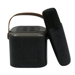 LECTARI Wireless Speaker Microphone Set, RGB Light Support Memory Card PortableKaraoke Machine Good for Travel TV