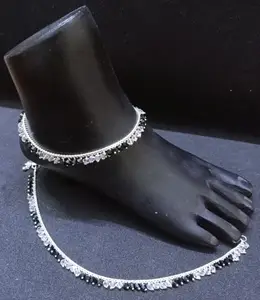 Trendy design silver plated screw Payal Alloy Anklet
