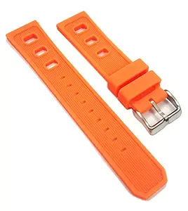 Ewatchaccessories 22mm Silicone Rubber Watch Band Strap Fits VITIMER SUPER OCEAN Orange Pin Buckle