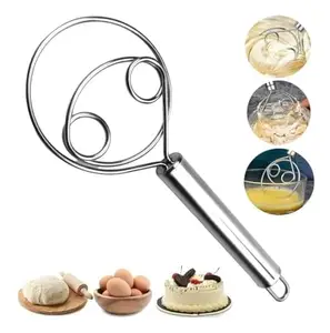PREYANSH MART Multifunctional Effortless Stainless Steel Dough Mixer with Hanging Hole Durable Time Saving Mixing Stick Baking Tools Egg Beater for Home Kitchen Atta Maker Tool