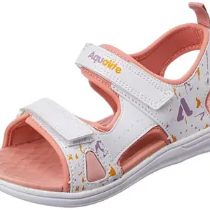 Aqualite Women ANGEL-101 Sandal, White/Peach, 6 UK/India