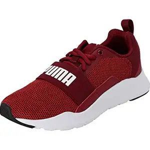 Puma unisex-adult Wired Knit Jr Low Boot Rhubarb-Puma White 5 UK