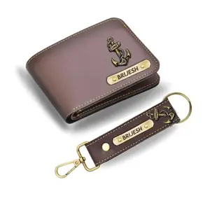 NAVYA ROYAL ART Leather Men's Wallet and Keychain Combo Pack for Gift on Birthday/Wedding/Valentine's Day - Brown
