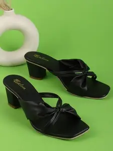 Picktoes PT-451 Women's Black Synthetic Leather Outdoor Heel Sandal