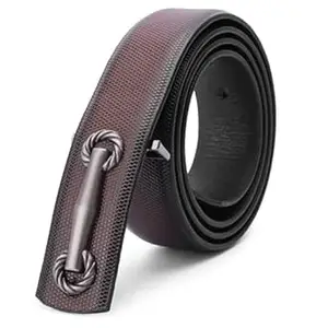 Kastner Men's Formal and Casual Pin Closer PU Leather Belt with Textured Design and Buckle