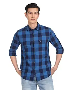 U.S. POLO ASSN. Mens YDC FS Shirts (UDSHT0417_Blue_M)