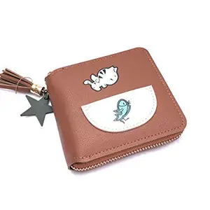 "Generic" The Gift Boutique | Square Zip Wallet Multicolour 1 pc Faux Leather (Camel)