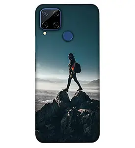 Generic Nature with Men 3D Printed Design Mobile Case Cover Phone Hard Back Covers for Realme C15