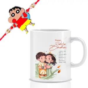 Ethnic Darzi MDF Wooden Rakhi with Coffee Mug for Brother Bhaiya Bhai | Happy Rakshabandhan | Rakhi Gift Set-160