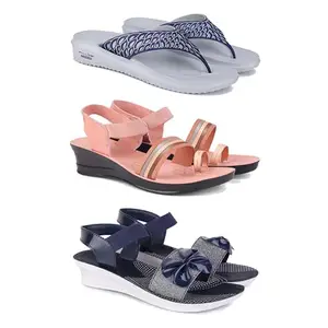 Women's Comfortable Sandal,Casual Lightweight Sandal for Everyday Wear | (COMBO-3)-1887-1959-1972-6-EURO-37