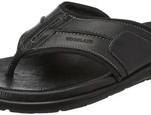 Woodland Men's Black Leather Slipper-9 UK (43 EU) (GP 26915)