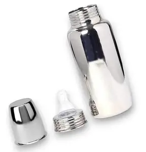 RB POINT Baby Feeding Stainless Steel Bottle 240ml with Silicone Nipple Steel Feeding Bottle BPA Free