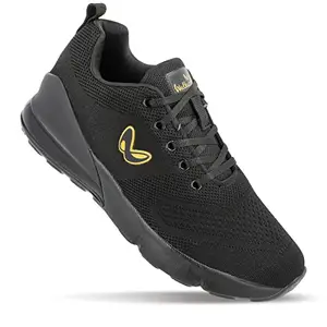 WALKAROO Gents Black Gold Sports Shoe (XS9751) 9 UK